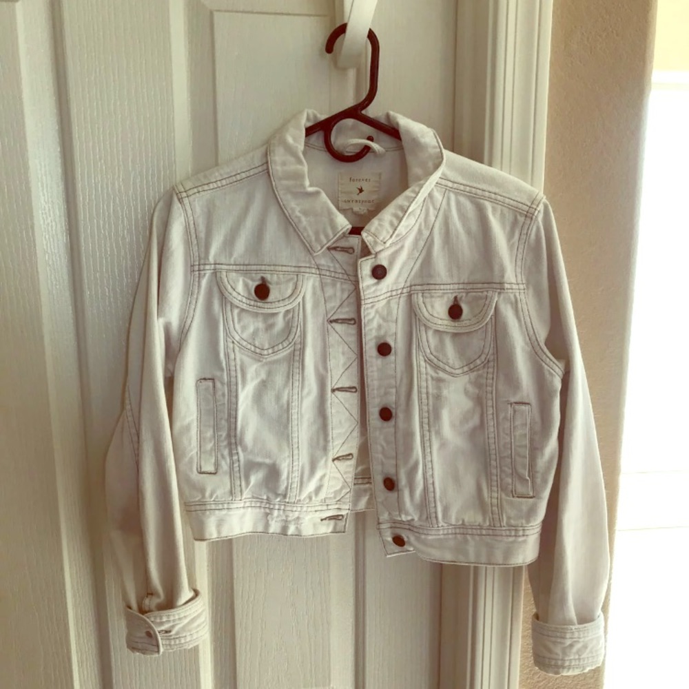 White jean jacket